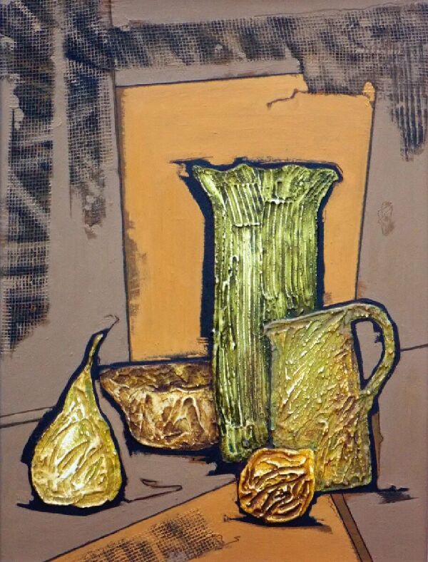 Натюрморт с вазами и фруктами