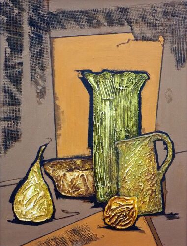 Натюрморт с вазами и фруктами