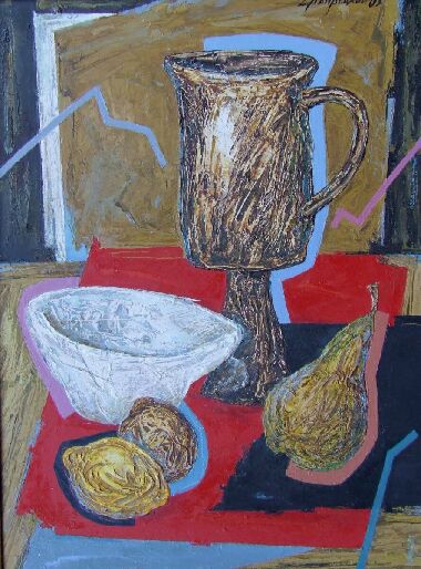 Натюрморт на червоній площині