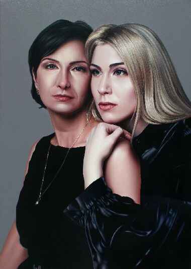 Portrait of mother with daughter