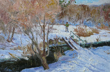 Лежить місток через струмок