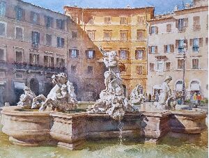 Фонтан на площі Навона. Рим