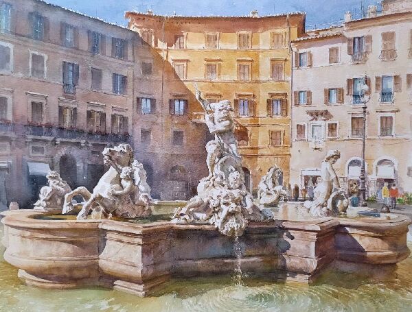 Фонтан на площі Навона. Рим