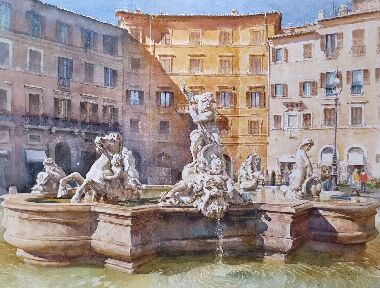 Фонтан на площади Навона. Рим