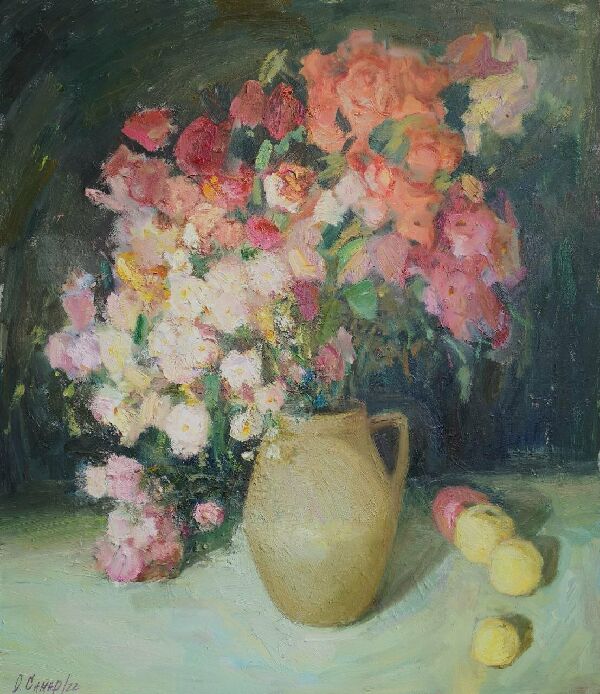 Хризантеми на темному